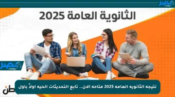 نتيجة الثانوية العامة 2025 متاحة الآن.. تابع التحديثات الحية أولاً بأول